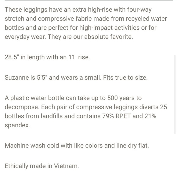 SzXS Girlfriend Collective High Rise compressive tights in Primrose. EUC - Picture 4 of 13